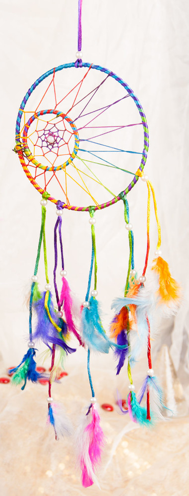 Drömgångare i vackra färger med ring i nätet, 15,5 cm